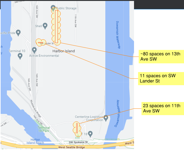 Harbor Island Truck Parking Map